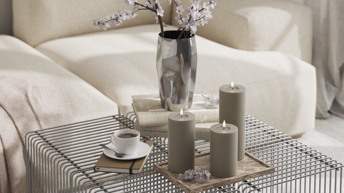 LED de vida real Vela pilar Com design wetlook ™
