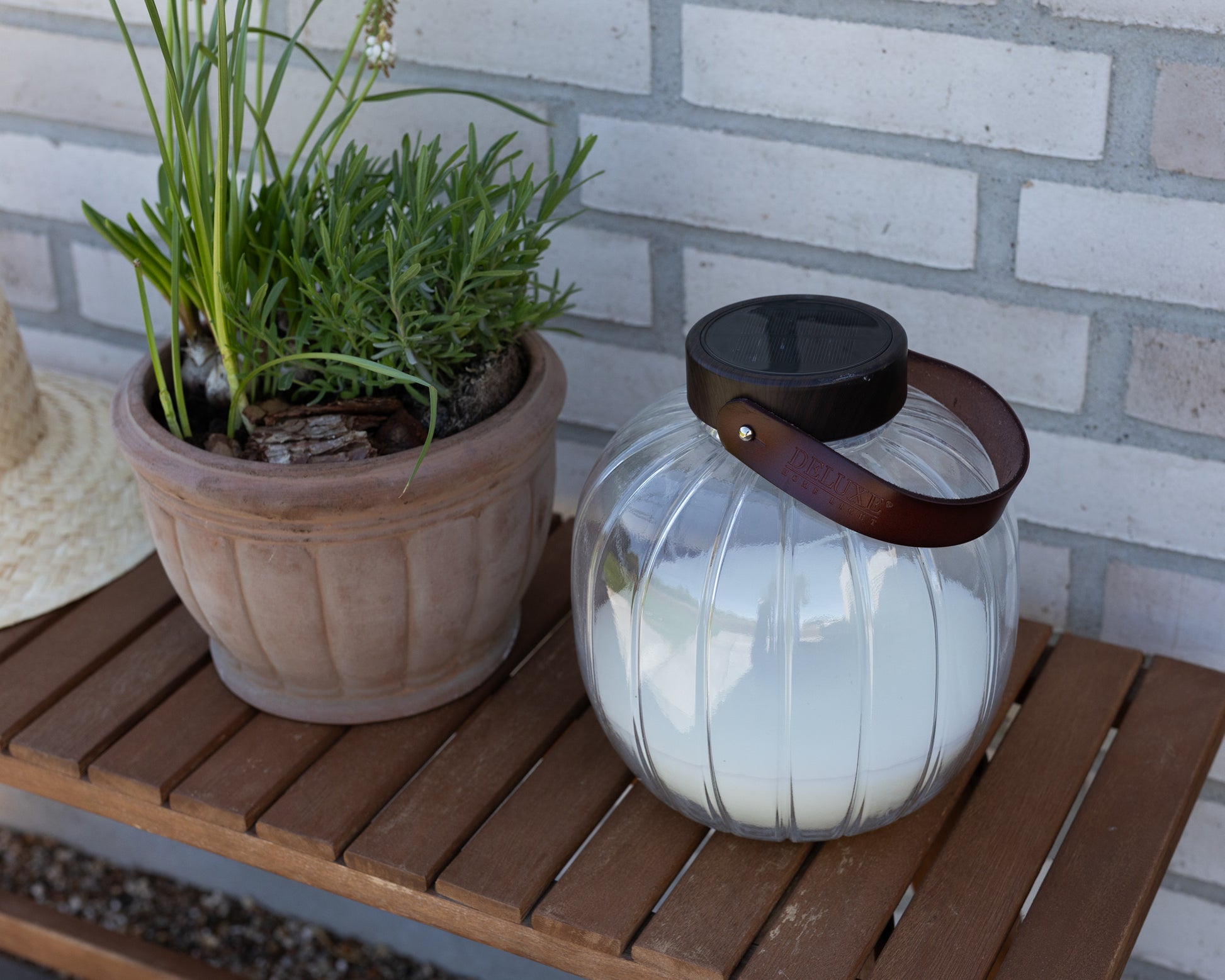 Deluxe Homeart Γυάλινο φανάρι LED 20cm Φανάρια LED 4