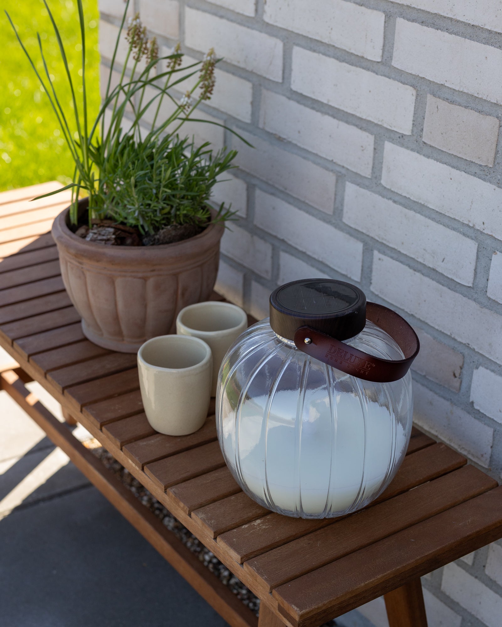 Deluxe Homeart Γυάλινο φανάρι LED 20cm Φανάρια LED 5