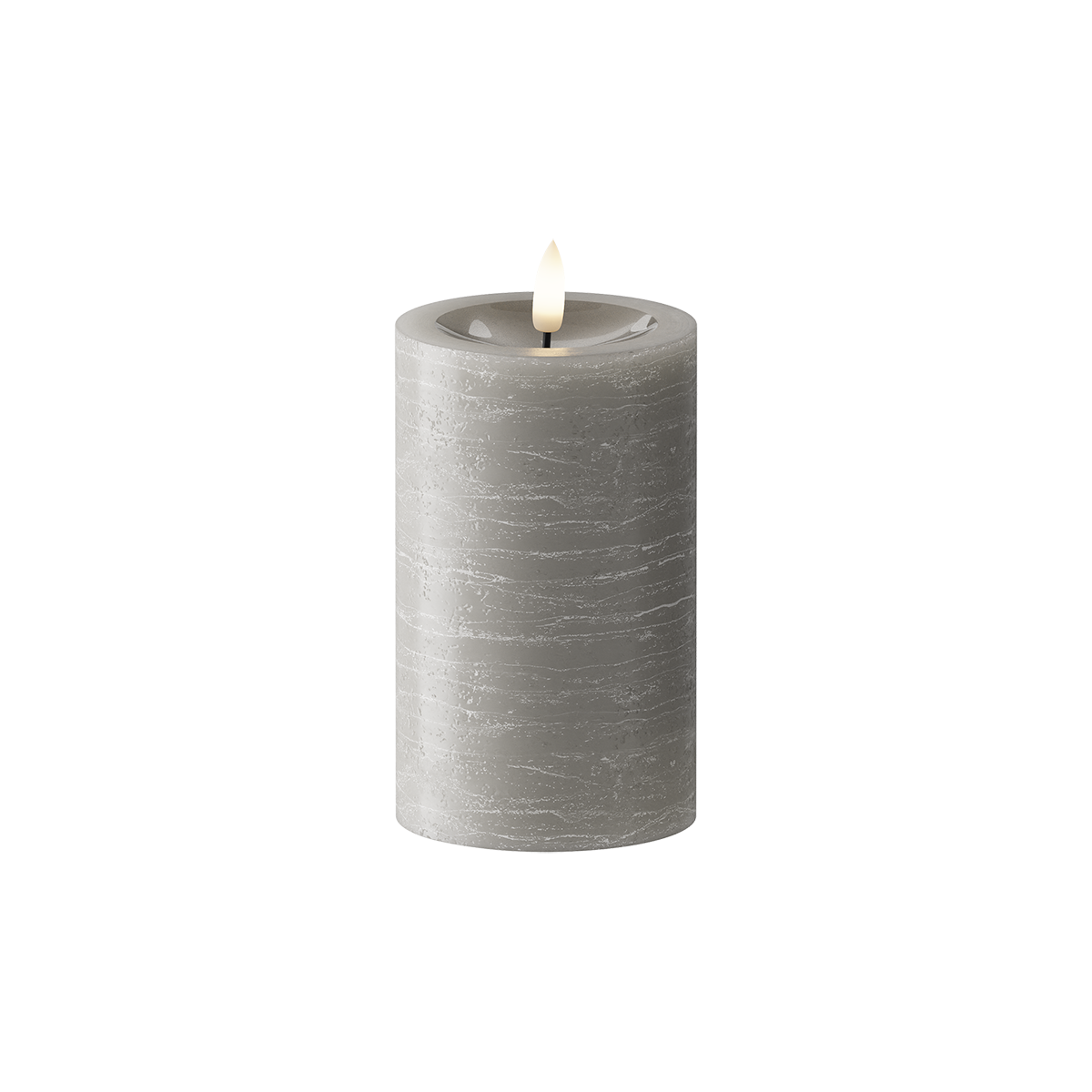 LED Pillar candle Ø 7.5 x 12.5 cm Gray