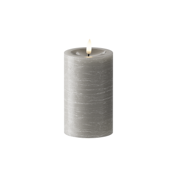 LED Pillar candle Ø 7.5 x 12.5 cm Gray