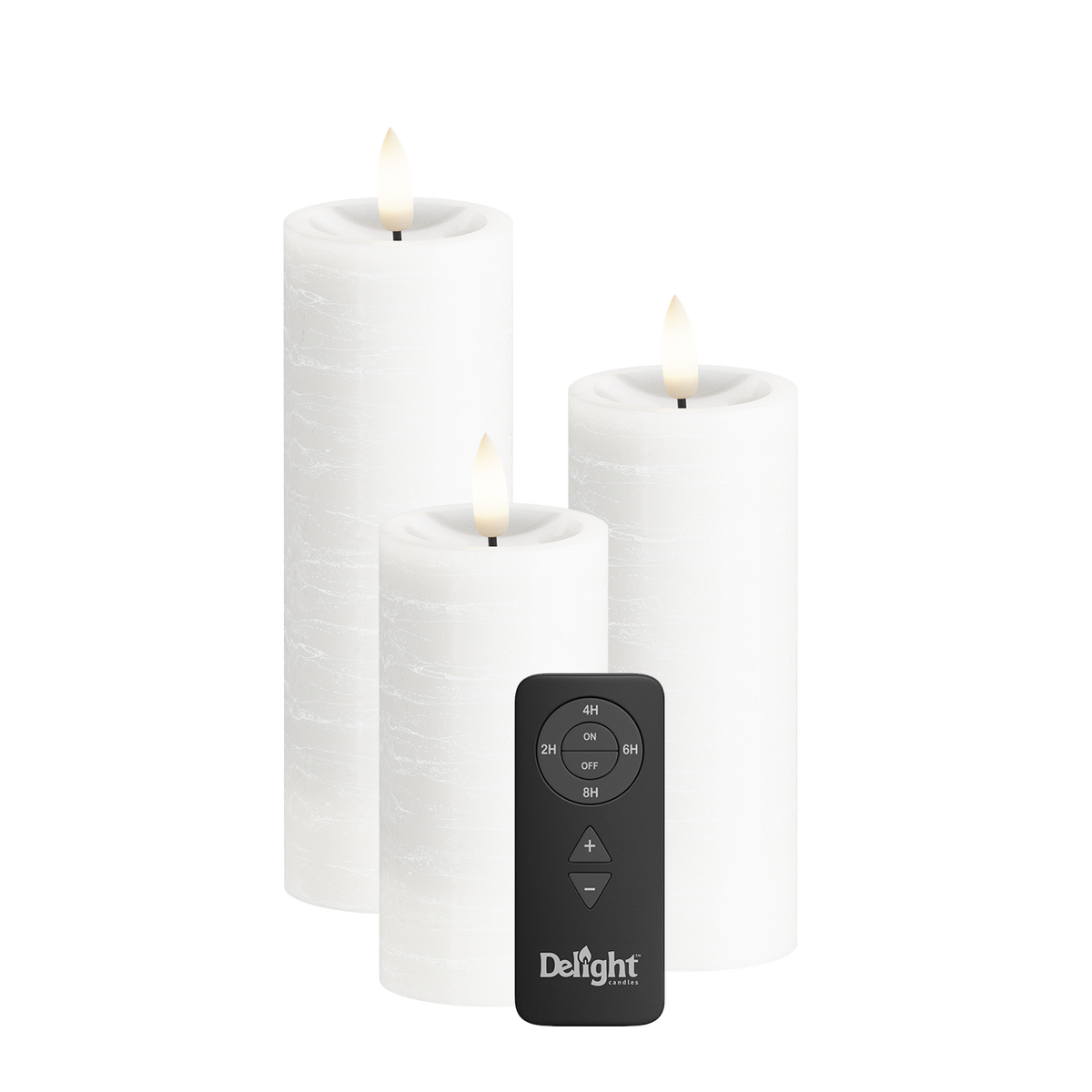 LED Pillar candle Pack of 3, Ø 5 x 10/12.5/15 cm White