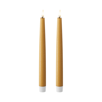 LED Dinner candle 2 pcs., Ø 2.2 x 25 cm Curry