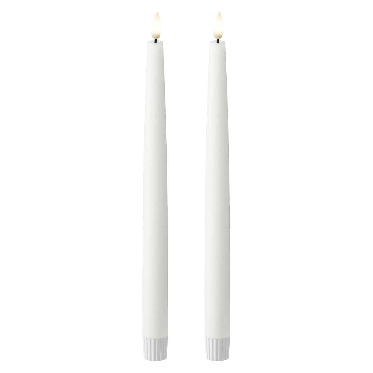 LEDs Vela fina 2 peças, Ø 2,2 x 29 cm Branco