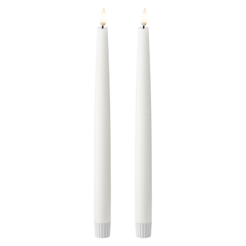 LEDs Vela fina 2 peças, Ø 2,2 x 29 cm Branco
