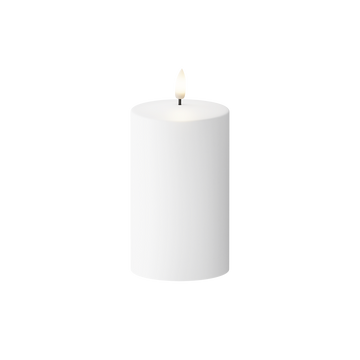 Solar cell LED Outdoors Pillar candle Ø 7.5 x 12.5 cm White