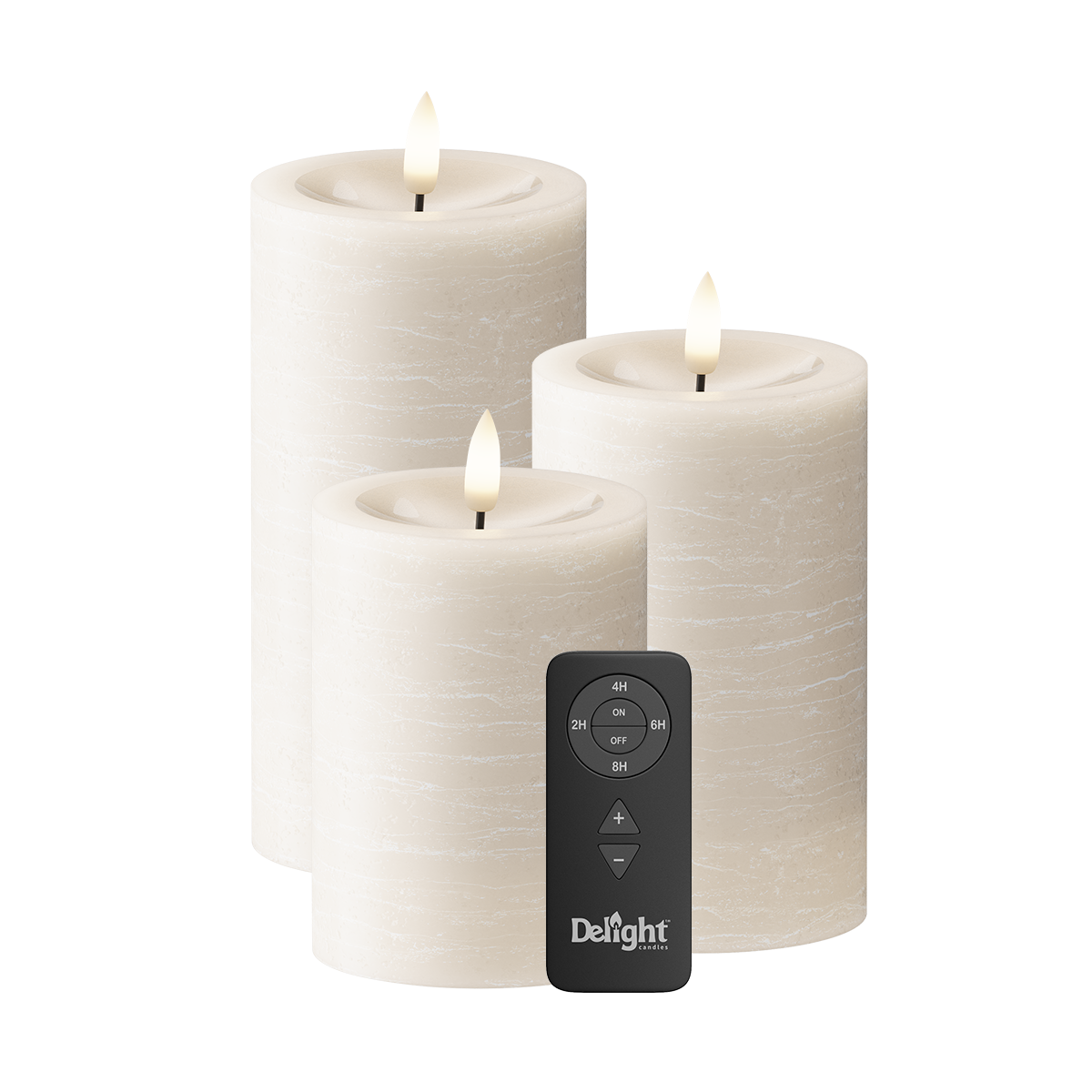 LED plokkvalgusti Pakendis 3 tk, Ø 7,5 x 10/12,5/15 cm elevandiluu
