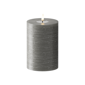 LED Pillar candle WetLook Ø 10 x 15 cm Dark grey