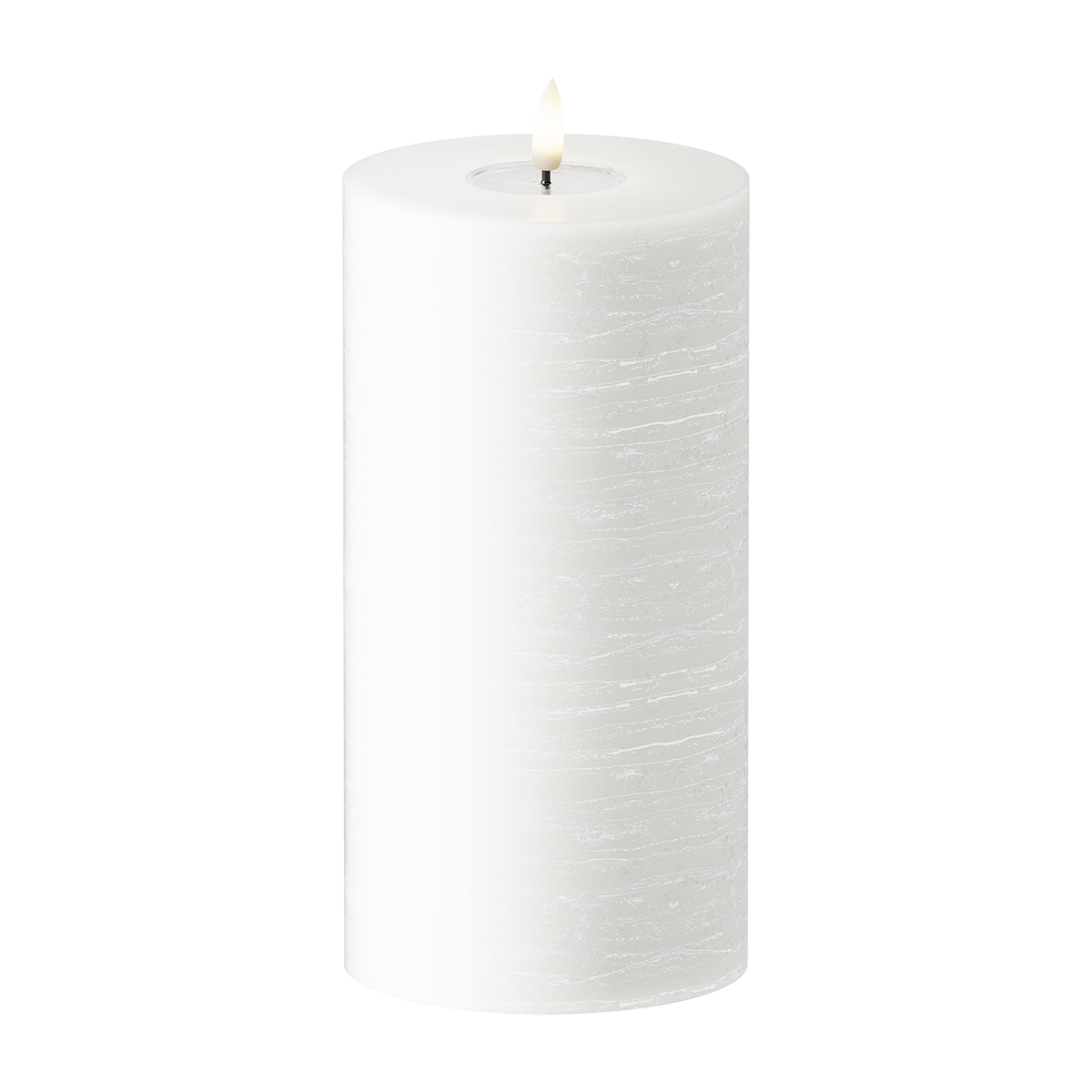LED Pillar candle WetLook Ø 10 x 20 cm White