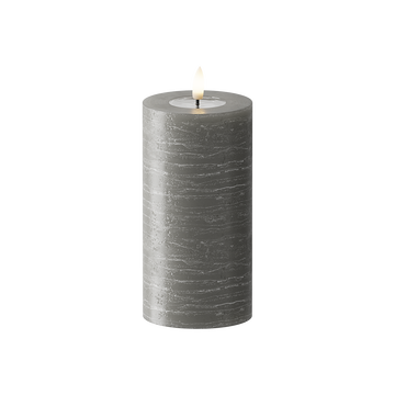 LED Pillar candle WetLook Ø 7.5 x 15 cm Dark grey