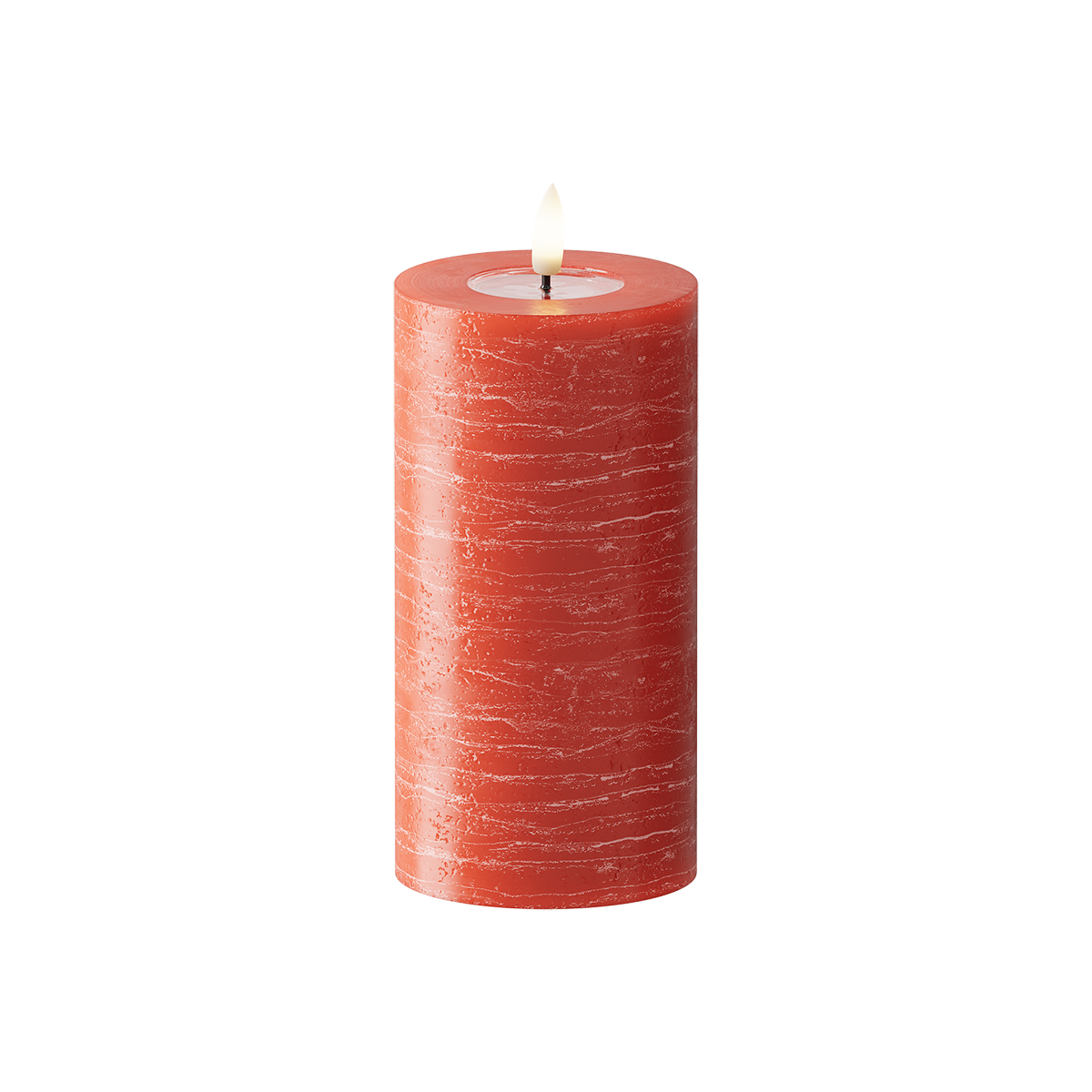 LED Pillar candle WetLook Ø 7.5 x 15 cm Red