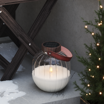 Deluxe Homeart Γυάλινο φανάρι LED 20cm Φανάρια LED 1