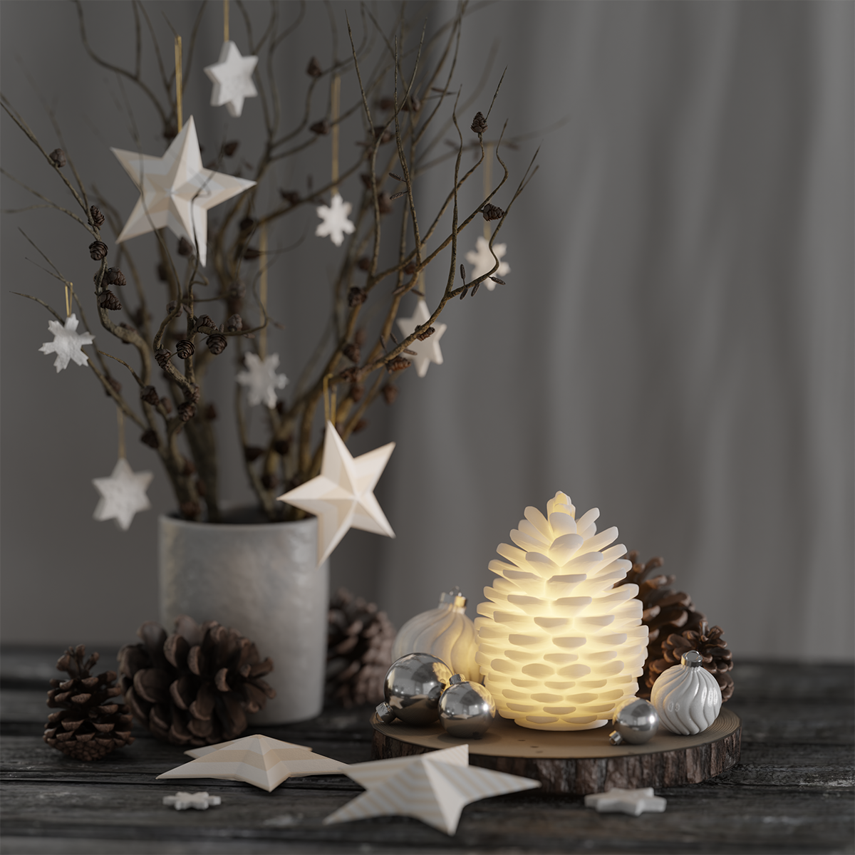 Deluxe Homeart LED Fir cone 13 cm LED Fir cone 1
