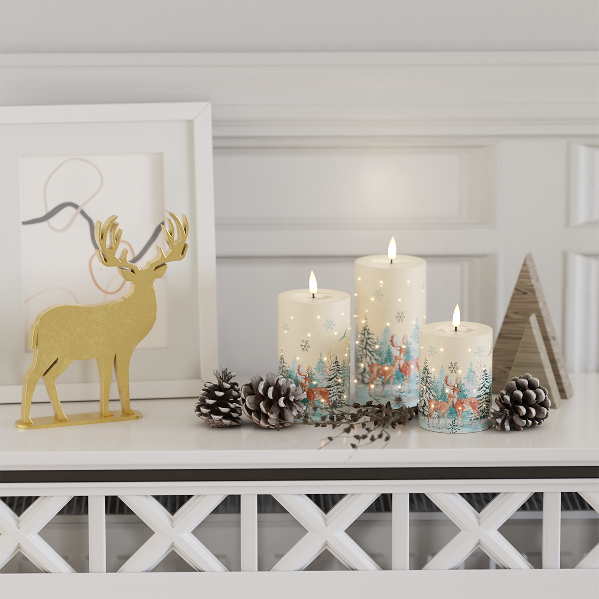 Deluxe Homeart LED- wax candle gift box with Christmas motif Christmas 2