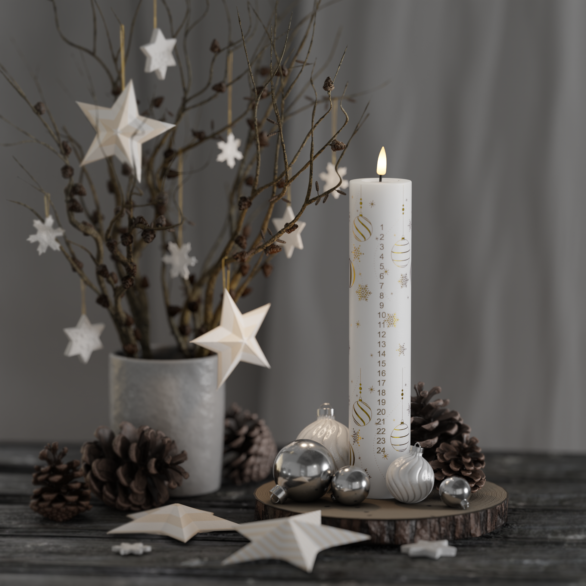 Deluxe Homeart LED Kalenderlys - Gold Christmas 4