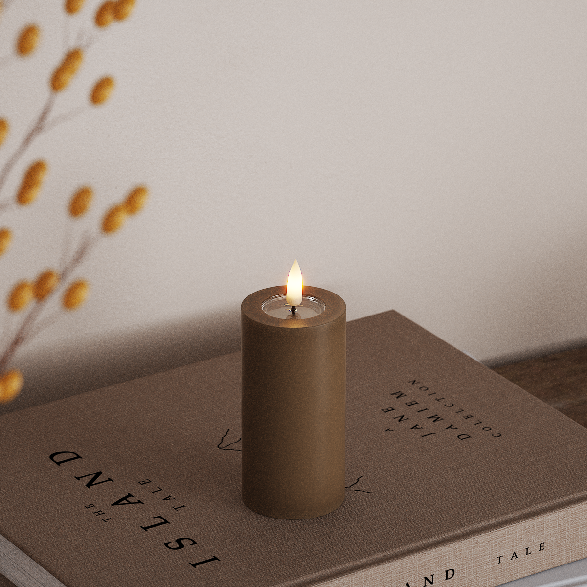 Deluxe Homeart Φωτιστικό μπλοκ LED Ø 5 x 10 cm Καραμέλα Φως μπλοκ LED 3