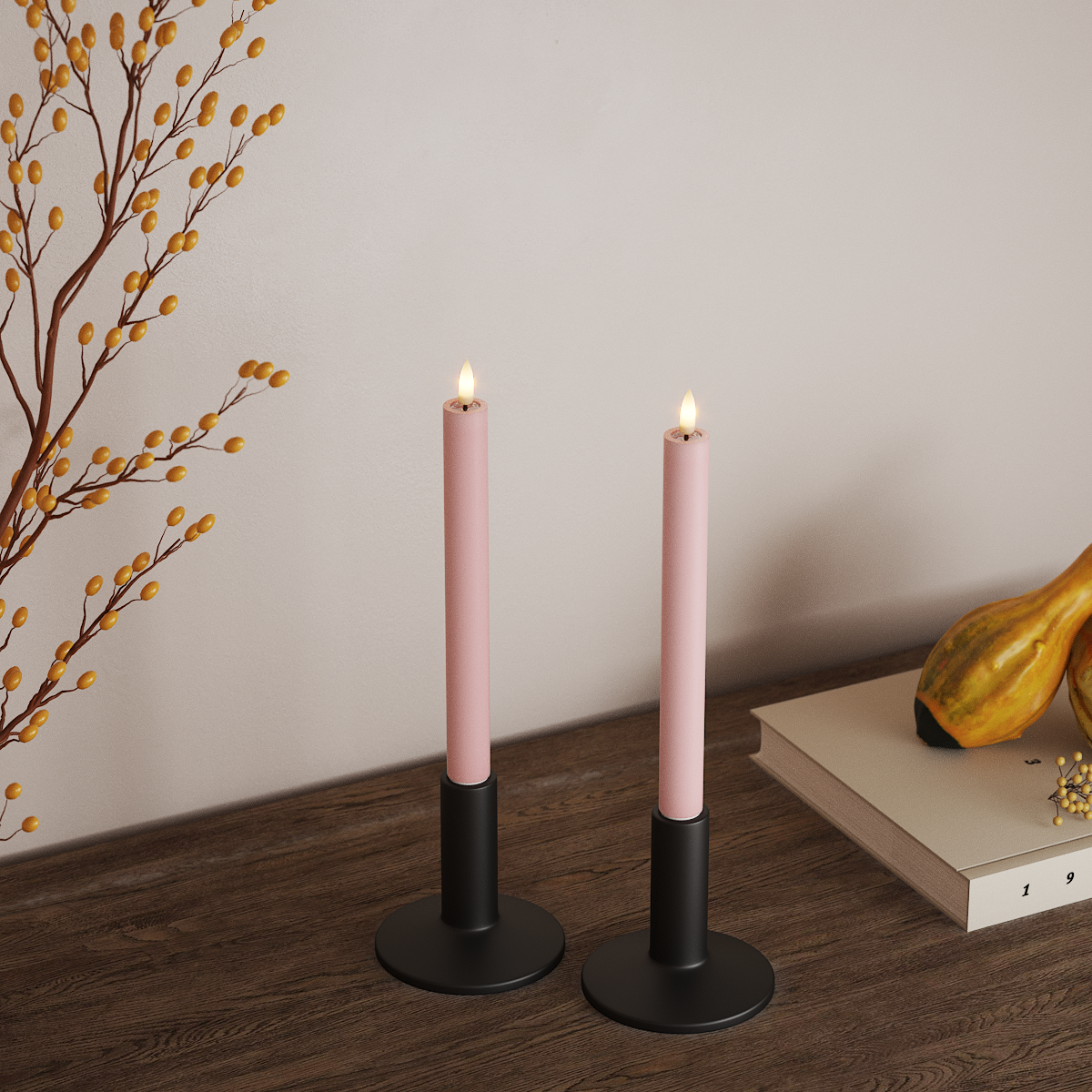 Deluxe Homeart LED φωτιστικό κορώνας 2 τμχ, Ø 2 x 24 cm Ανοιχτό ροζ Φως κορώνας LED 3