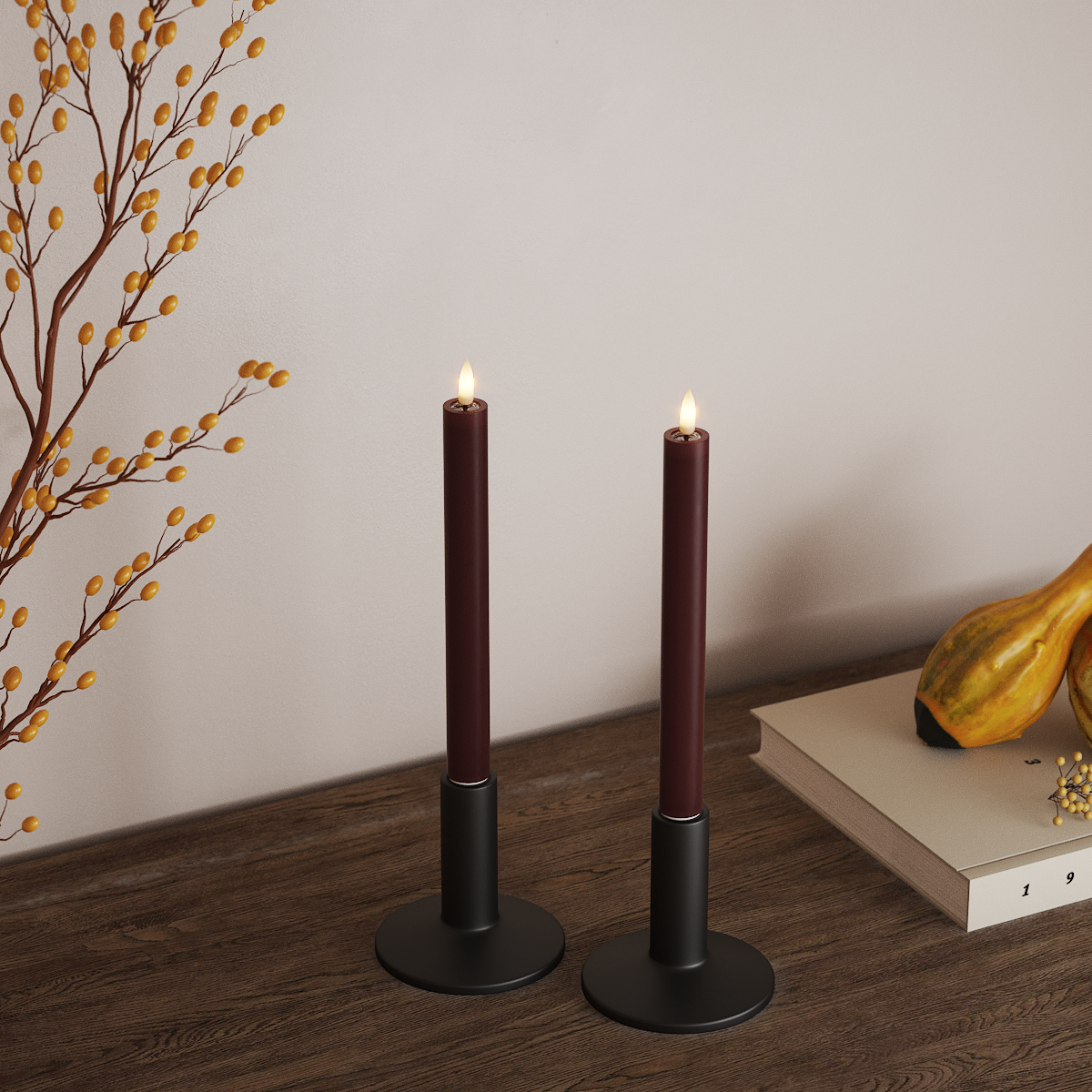 Deluxe Homeart LED Crown valgusti 2 tk, Ø 2 x 24 cm Burgundia LED-kroonvalgusti 3