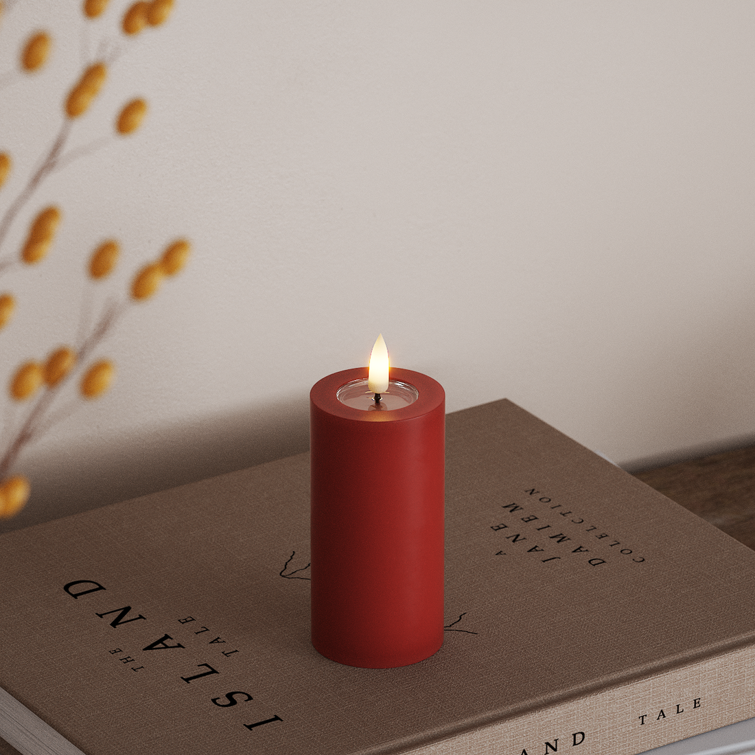 Deluxe Homeart LED Pillar candle Ø 5 x 10 cm Red LED Pillar candle 4
