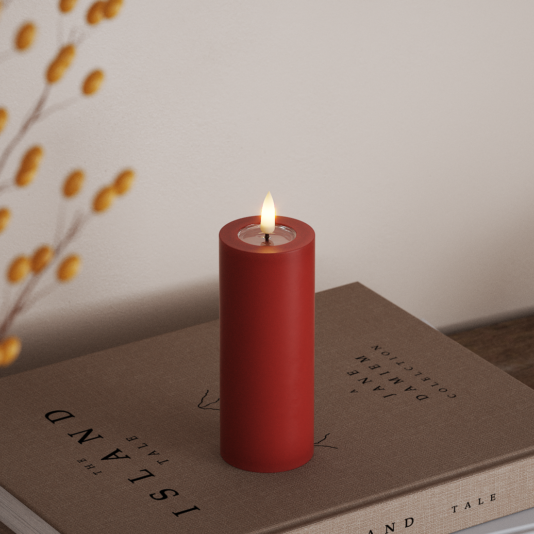 Deluxe Homeart LED Pillar candle Ø 5 x 12.5 cm Red LED Pillar candle 4