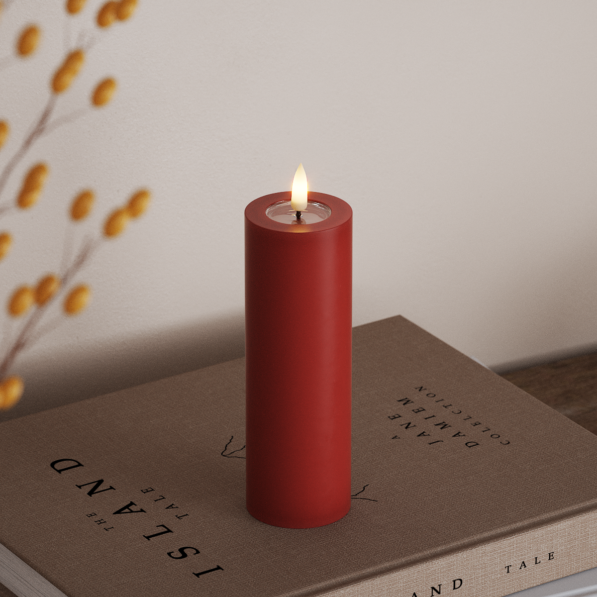Deluxe Homeart LEDs Vela pilar Ø5x15cm Vermelho LEDs Vela pilar 3