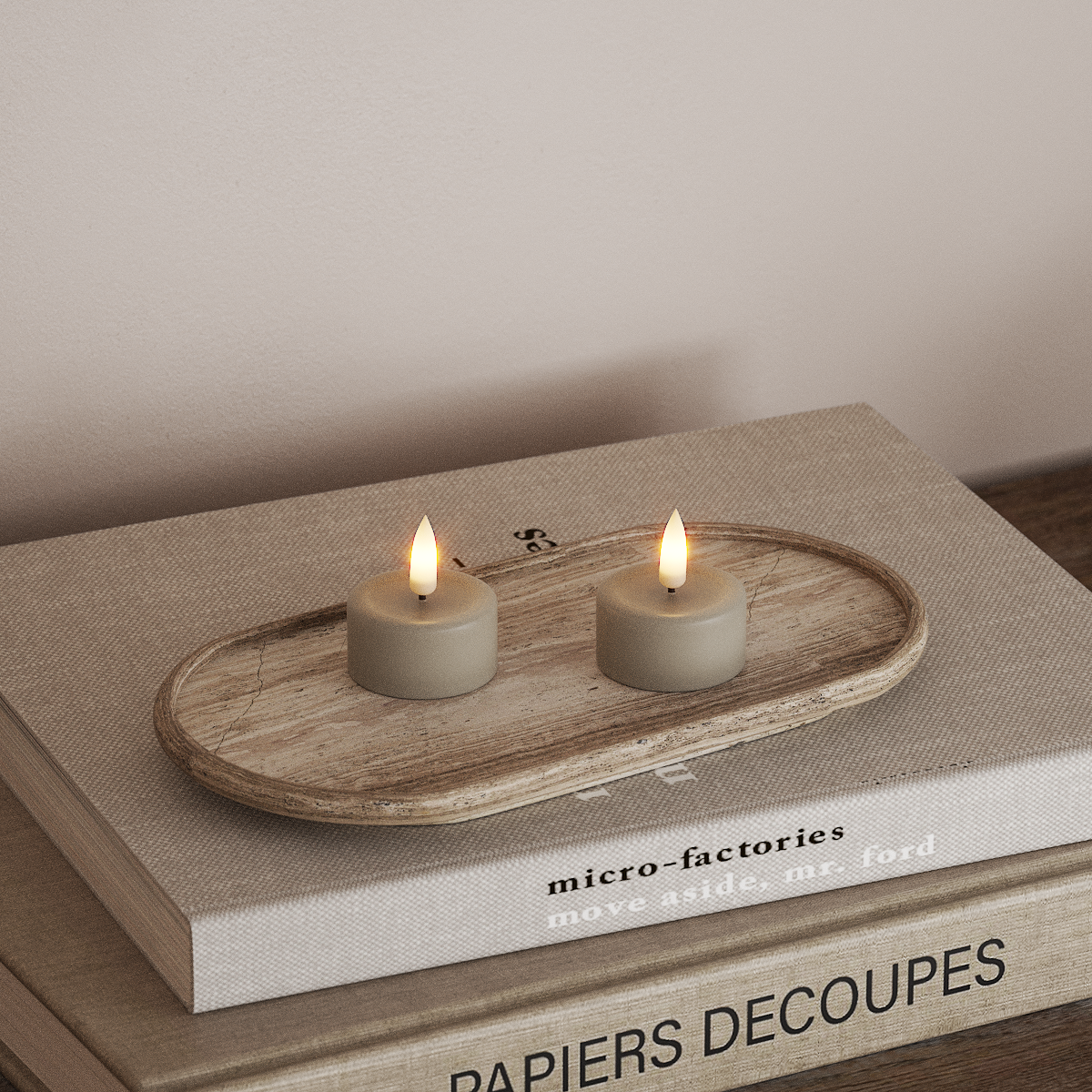 Deluxe Homeart LED Fyrfadslys 2 stk. Sand LED fyrfadslys 3