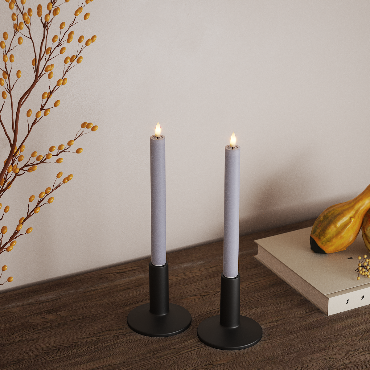 Deluxe Homeart LED Kronljus 2 st, Ø 2 x 24 cm Stövet blå LED Kronljus 3