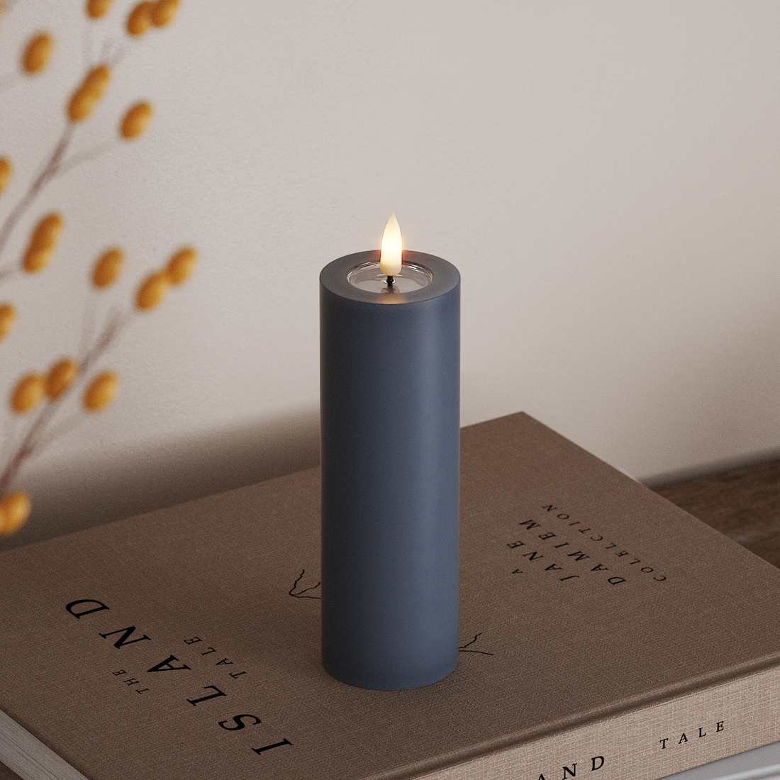 Deluxe Homeart LED Blokklys Ø 5 x 15 cm Isblå LED blokklys 4