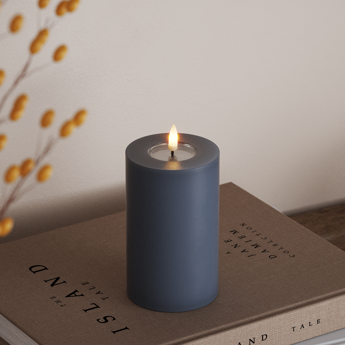 Deluxe Homeart LED Pillar candle Ø 7.5 x 12.5 cm Ice Blue LED Pillar candle 3