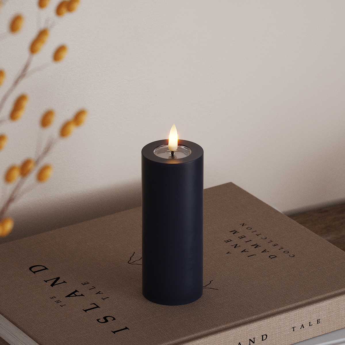 Deluxe Homeart LED Pillar candle Ø 5 x 12.5 cm Royal Blue LED Pillar candle 3
