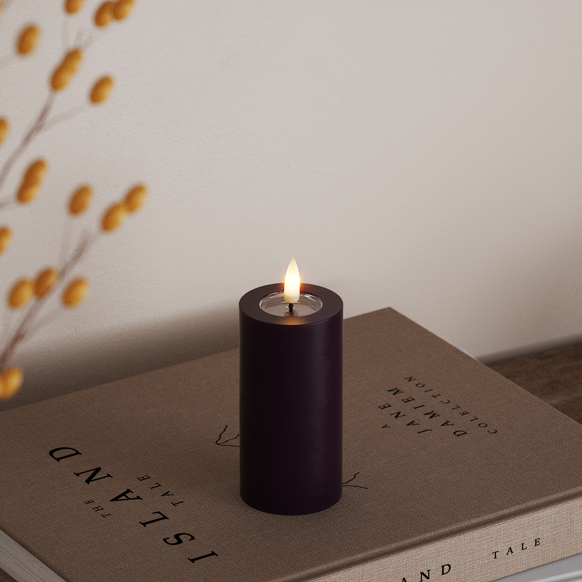 Deluxe Homeart LED blokové světlo Ø 5 x 10 cm Tmavě fialová LED blokové světlo 3