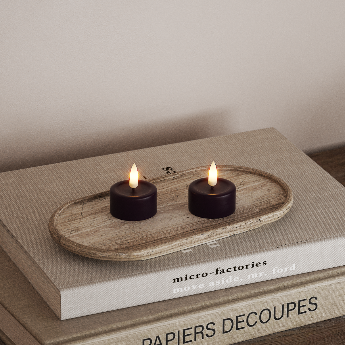 Deluxe Homeart LED čajová svíčka 2ks. Tmavě fialová LED čajová svíčka 3