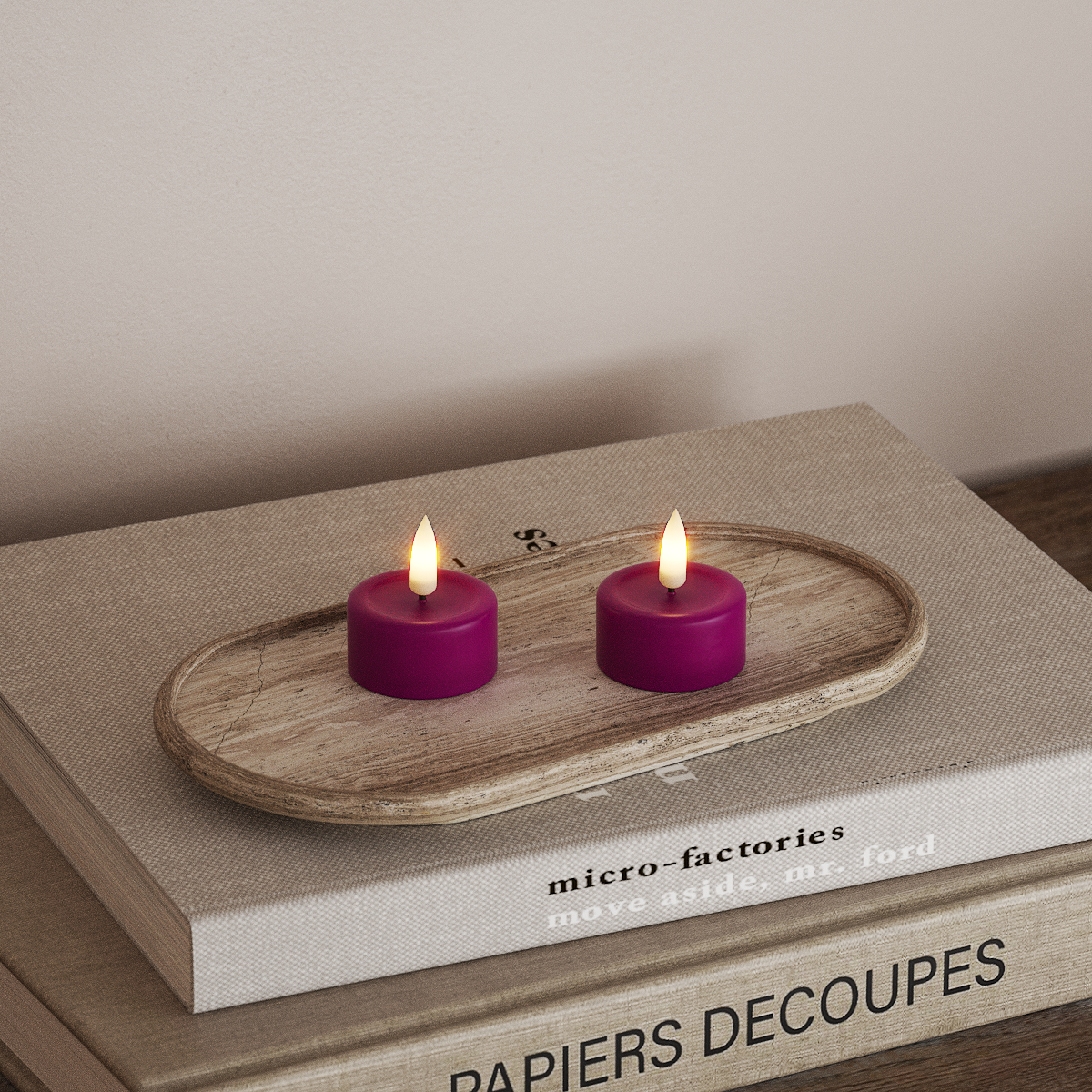 Deluxe Homeart Φωτιστικό τσαγιού LED 2 τεμ. Βιολετί Φωτάκι τσαγιού LED 3