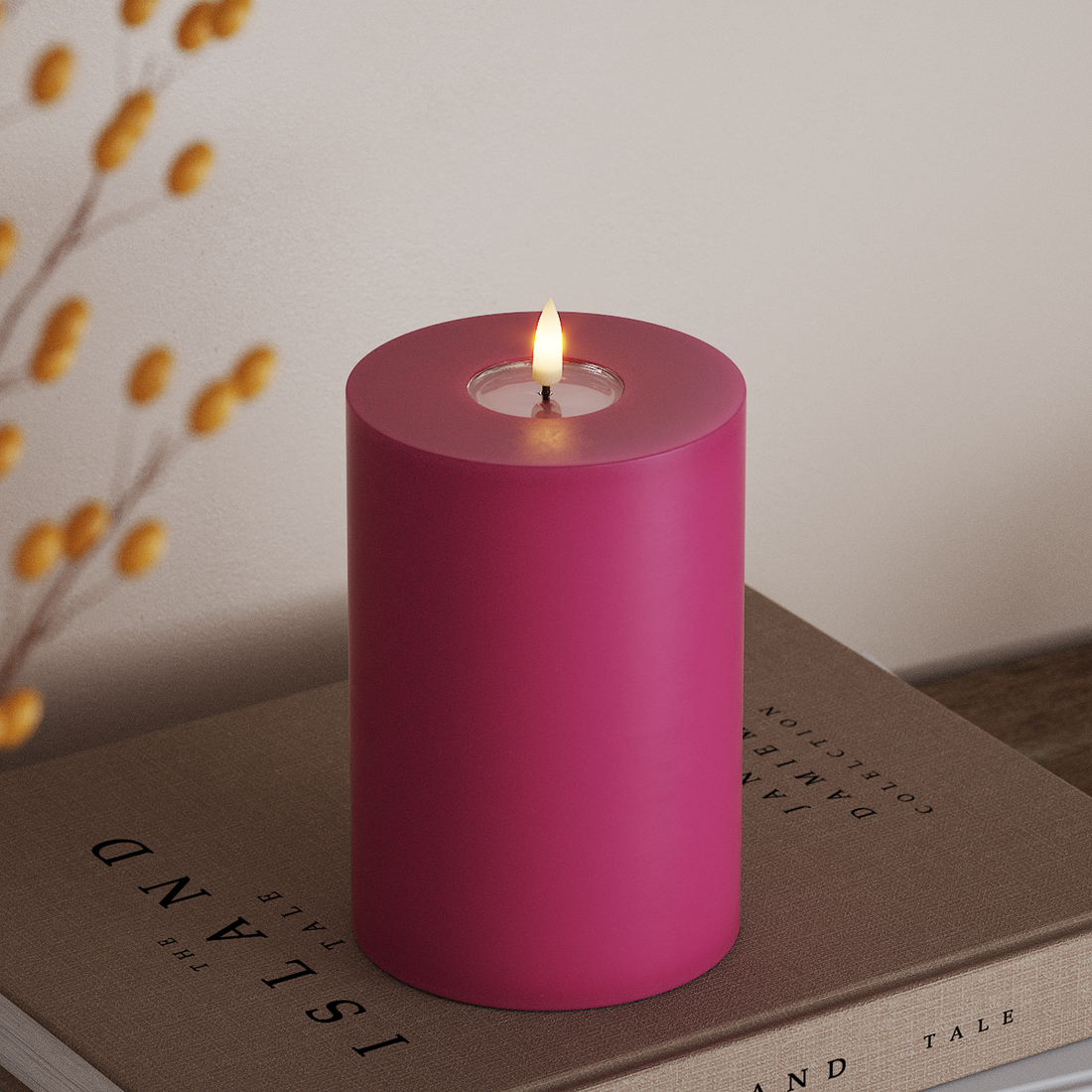 Deluxe Homeart LED Blokklys Ø 10 x 15 cm Magenta LED blokklys 4