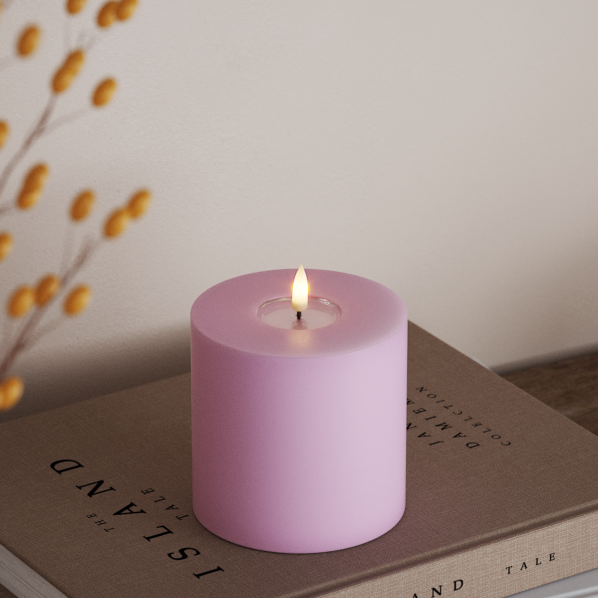 Deluxe Homeart Φωτιστικό μπλοκ LED Ø 10 x 10 cm Λεβάντα Φως μπλοκ LED 3