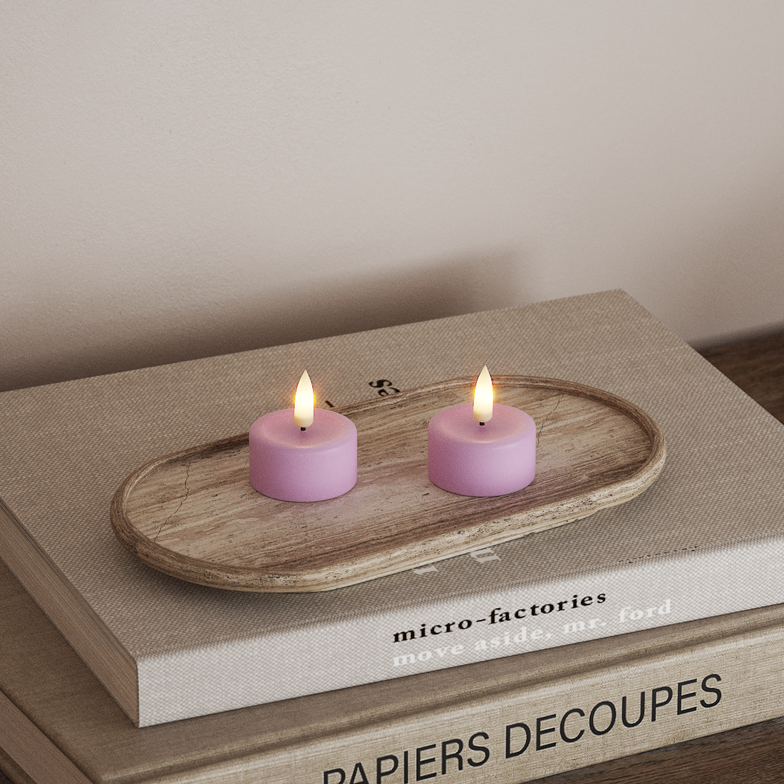 Deluxe Homeart LED Tealight candle 2 pieces Lavender LED Tealight candle 4
