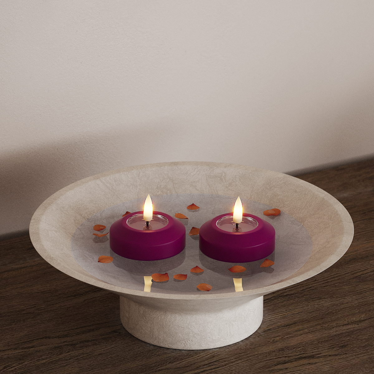 Deluxe Homeart LEDs Vela flutuante Ø 6,1 cm 2 peças Violeta LEDs Vela flutuante 3