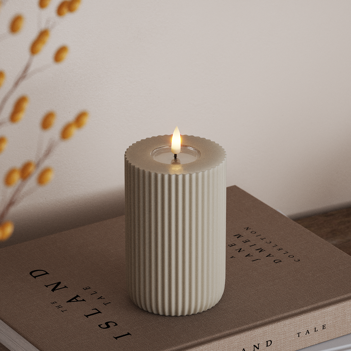 Deluxe Homeart Solid Stripe LED Block Light Ø 8 X 12,5 cm Písková Tvar LED 3