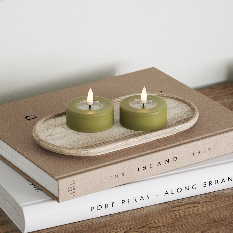 Deluxe Homeart LED Jumbo čajové svíčky 2 ks. (Velký) Světle žlutá