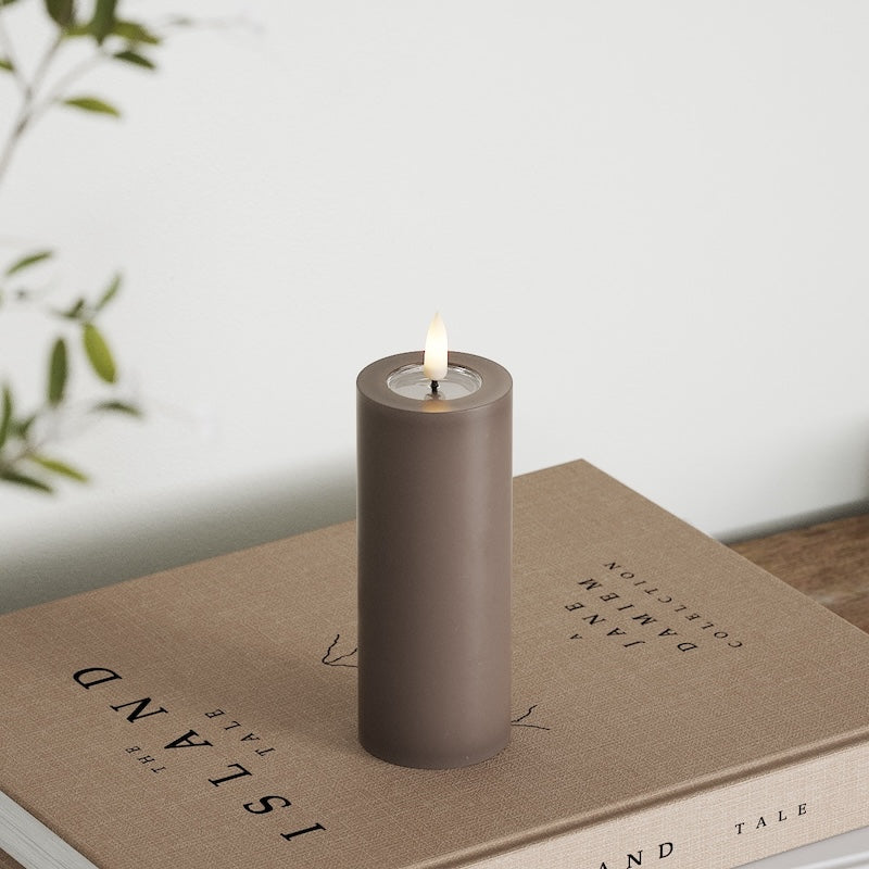 Deluxe Homeart Φωτιστικό μπλοκ LED Ø 5 x 12,5 cm Μόκα