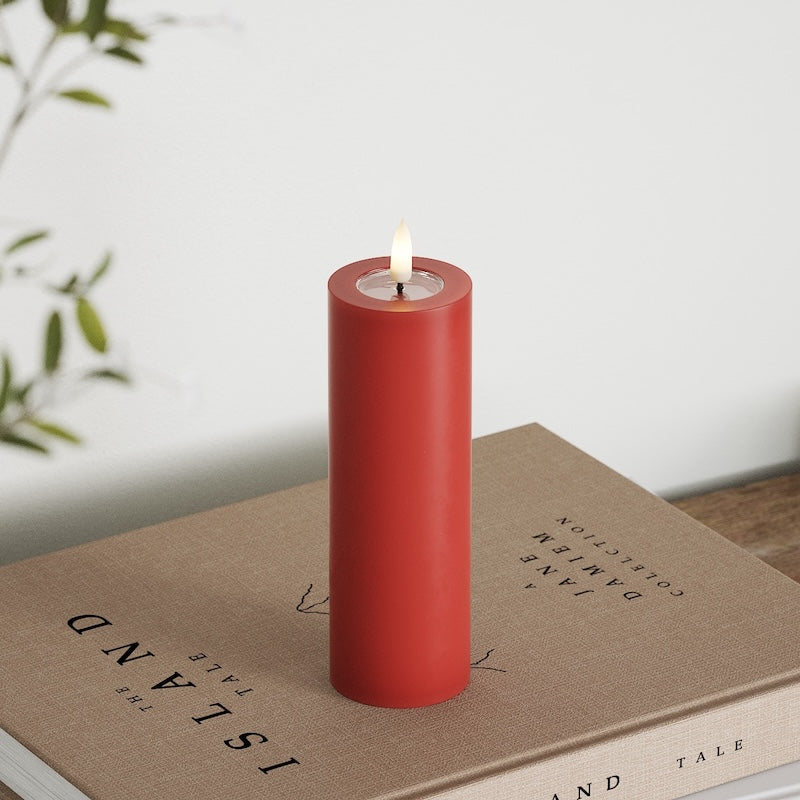 Deluxe Homeart LEDs Vela pilar Ø5x15cm Vermelho