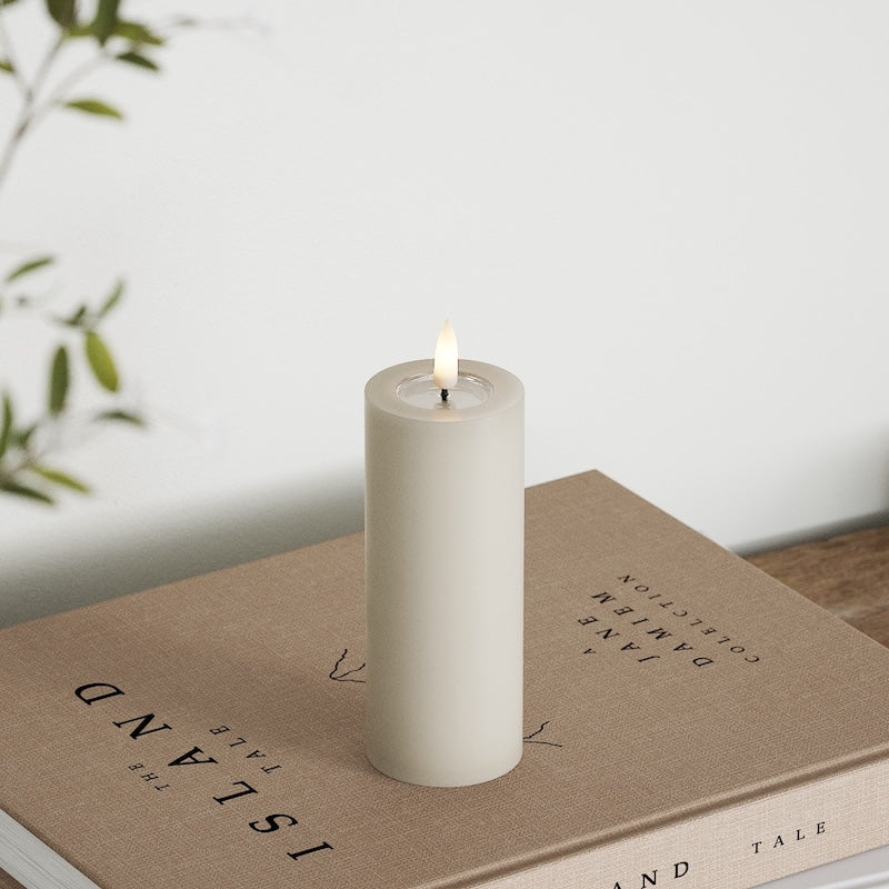 Deluxe Homeart Φωτιστικό μπλοκ LED Ø 5 x 12,5 cm Άμμος