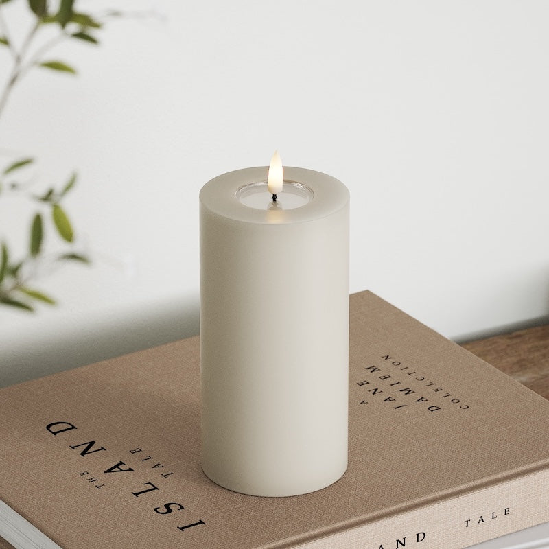 Deluxe Homeart LED Blockljus Ø 7,5 x 15 cm Sand