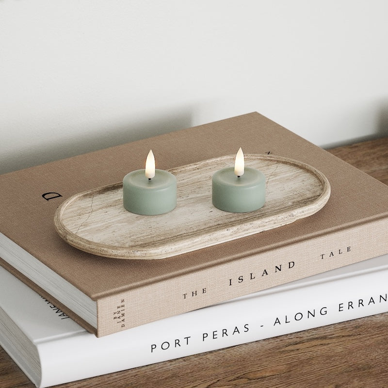 Deluxe Homeart LEDs Vela de chá 2 peças Verde sálvia