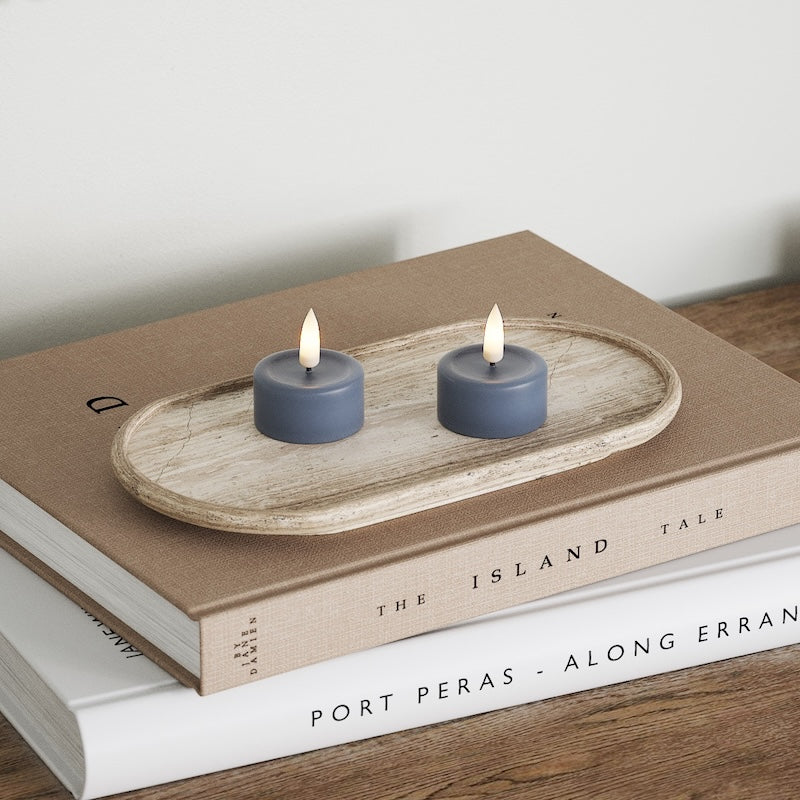 Deluxe Homeart LEDs Vela de chá 2 peças Azul gelo