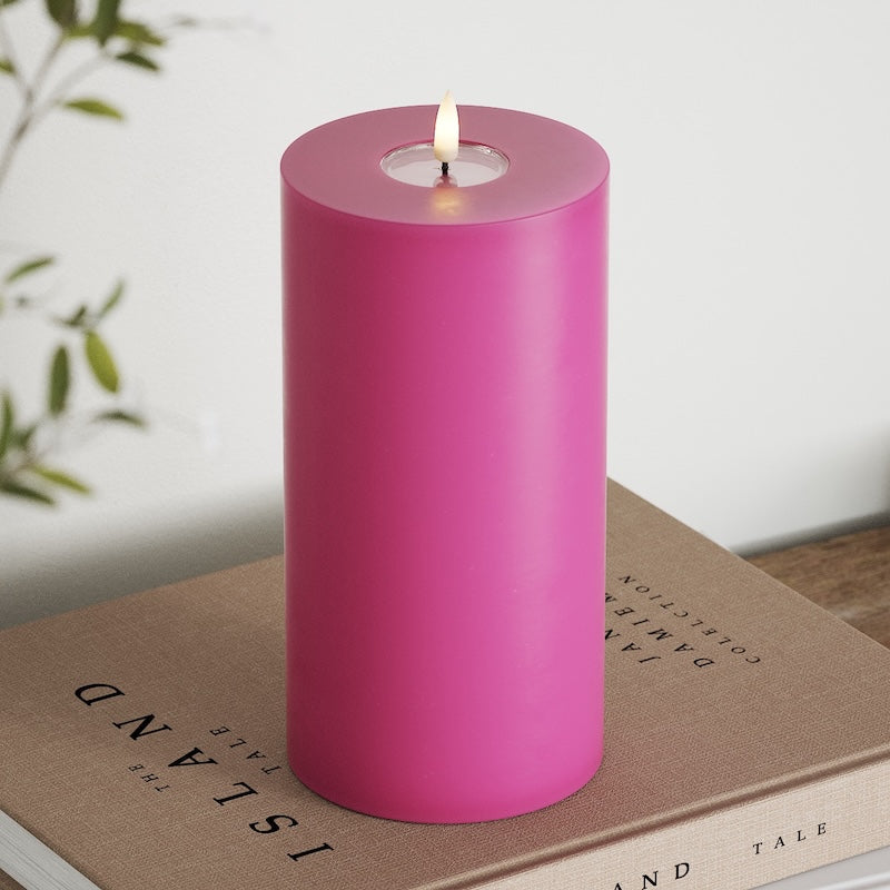 Deluxe Homeart Φωτιστικό μπλοκ LED Ø 10 x 20 cm Μαγέντα