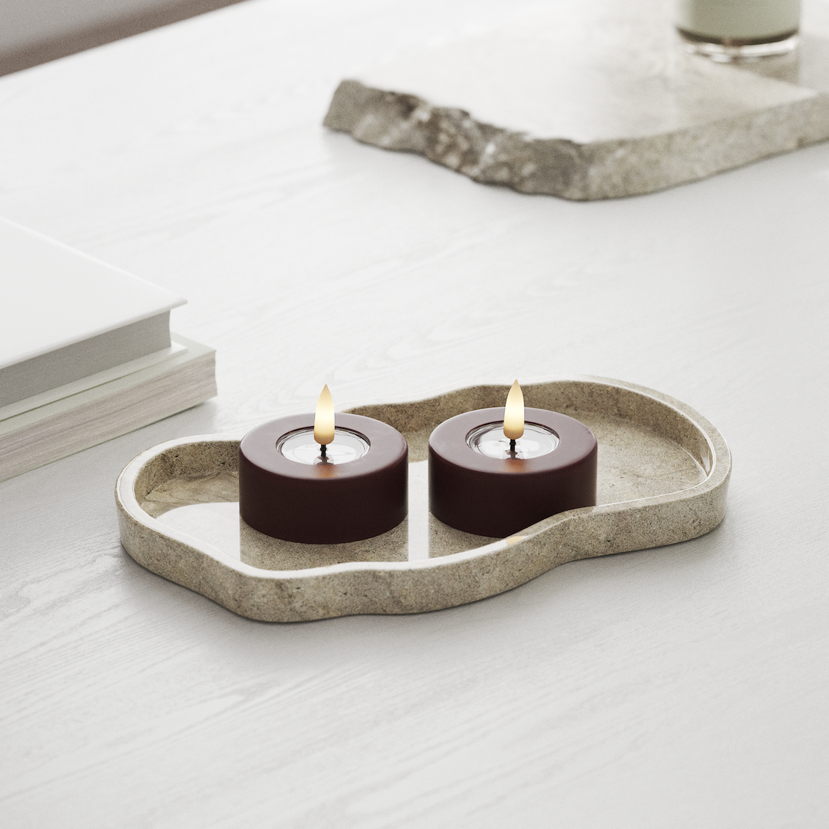 Deluxe Homeart Ρεσώ LED Jumbo 2 τεμ. Μεγάλο Βουργουνδί Φωτάκι τσαγιού LED jumbo 1