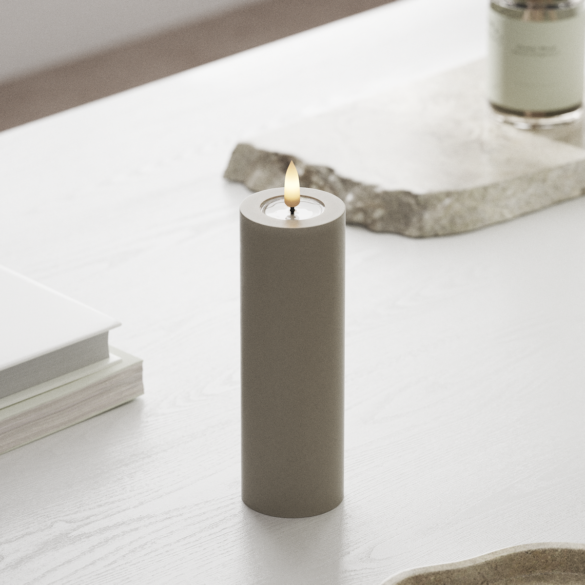 Deluxe Homeart Φωτιστικό μπλοκ LED Ø 5 x 15 cm Άμμος Φως μπλοκ LED 1