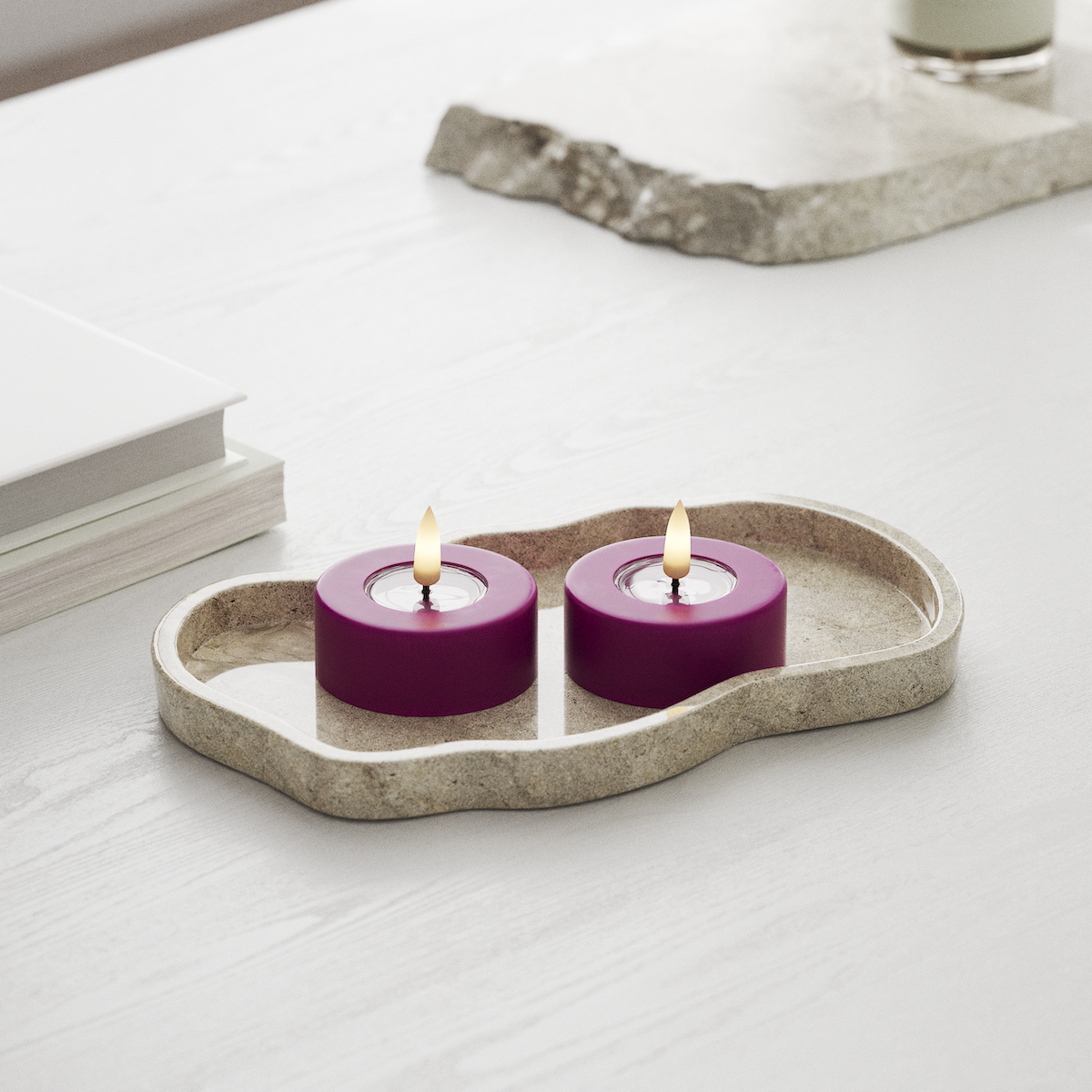 Deluxe Homeart Ρεσώ LED Jumbo 2 τεμ. Μεγάλο Βιολετί Φωτάκι τσαγιού LED jumbo 1