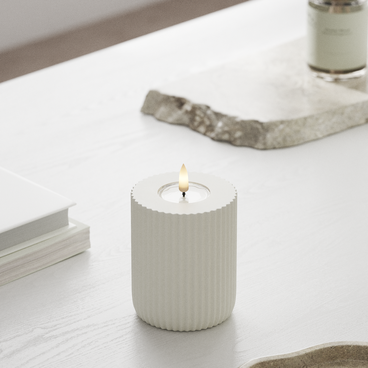 Deluxe Homeart Solid Stripe Φωτιστικό LED Block Ø 8 X 10 cm Λευκό Σχήμα LED 1